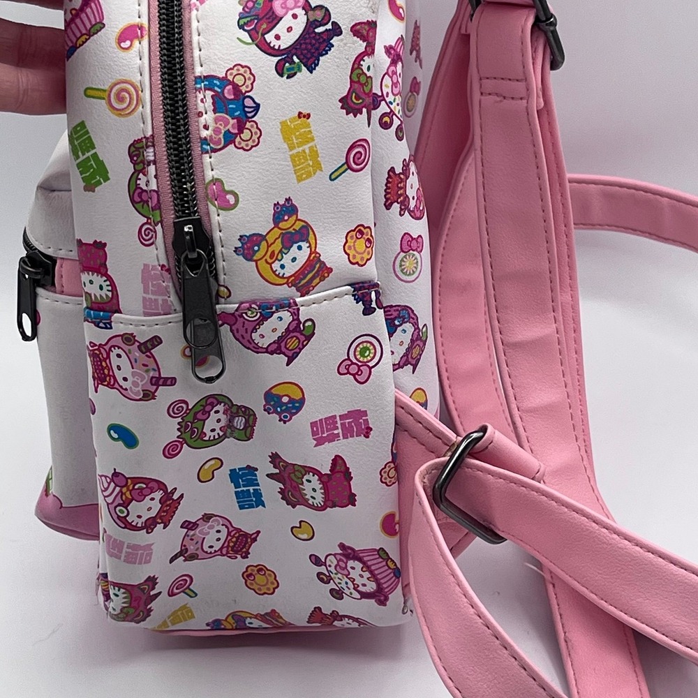 Loungefly Sanrio Hello Kitty Kaiju Mini Backpack Pink White Unicorn Monster - Picture 4 of 9